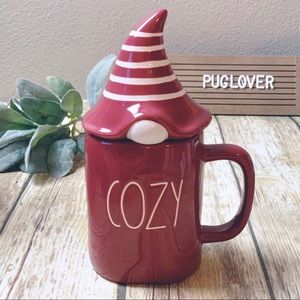 RAE DUNN mug with gnome topper { COZY }